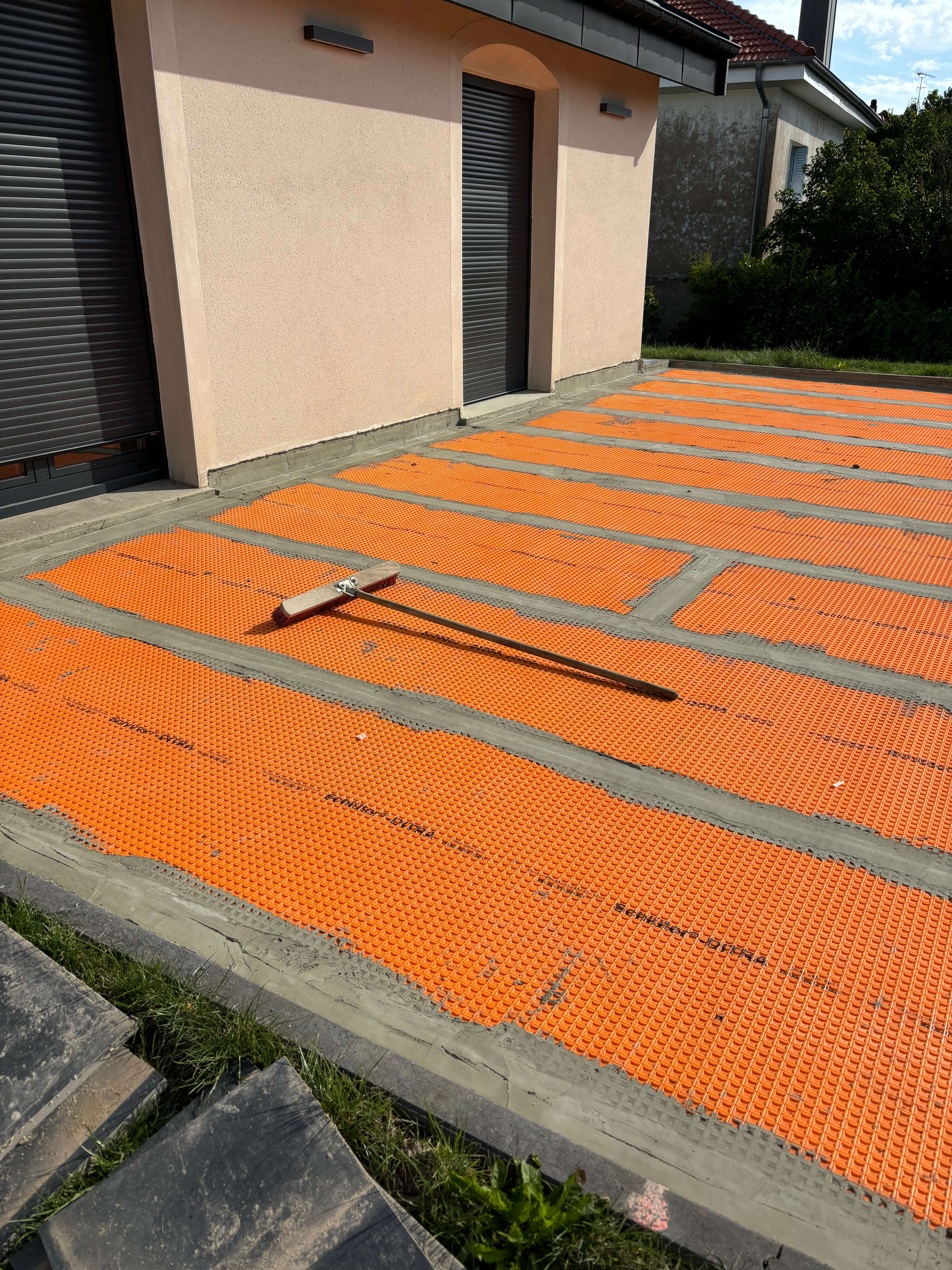 Pose de l'étanchéité pour la terrasse